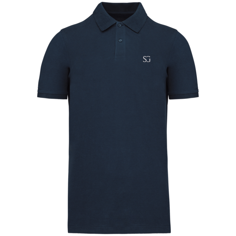 Men's pique polo shirt blue